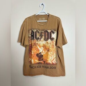 AC/DC Size S/M Tan Black Ice Tour T-Shirt